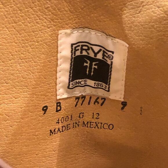 FRYE Brown Leather Mid Calf Campus Smooth Shaft Western Boots Low Heel Size 9 - Picture 7 of 16